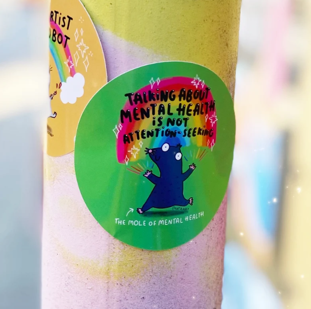 Mental Health Mole Vinyl Stickers