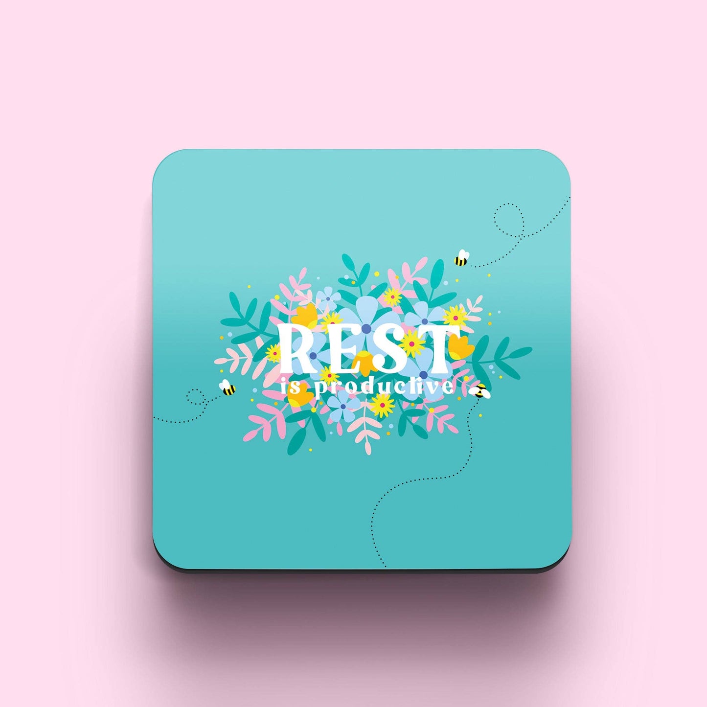 Rest Is Productive Wooden Coaster
