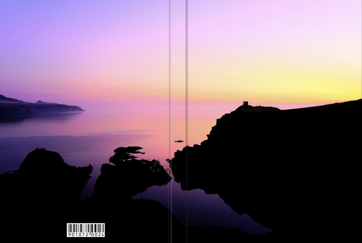 Abereiddi Bay pink sunset silhouette full picture A5 notebook