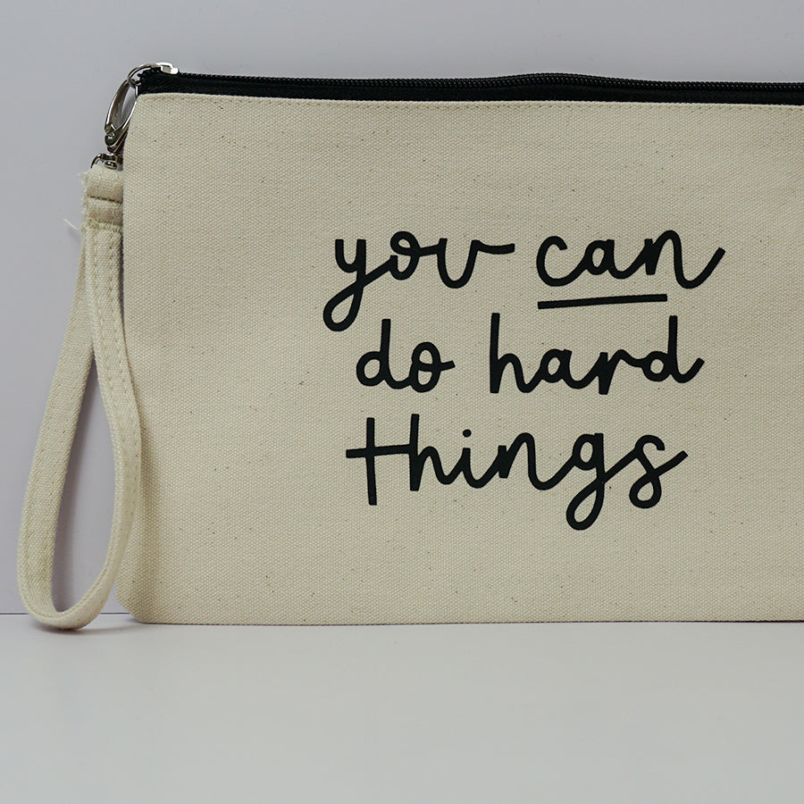 You Can Do Hard Things Canvas Pouch