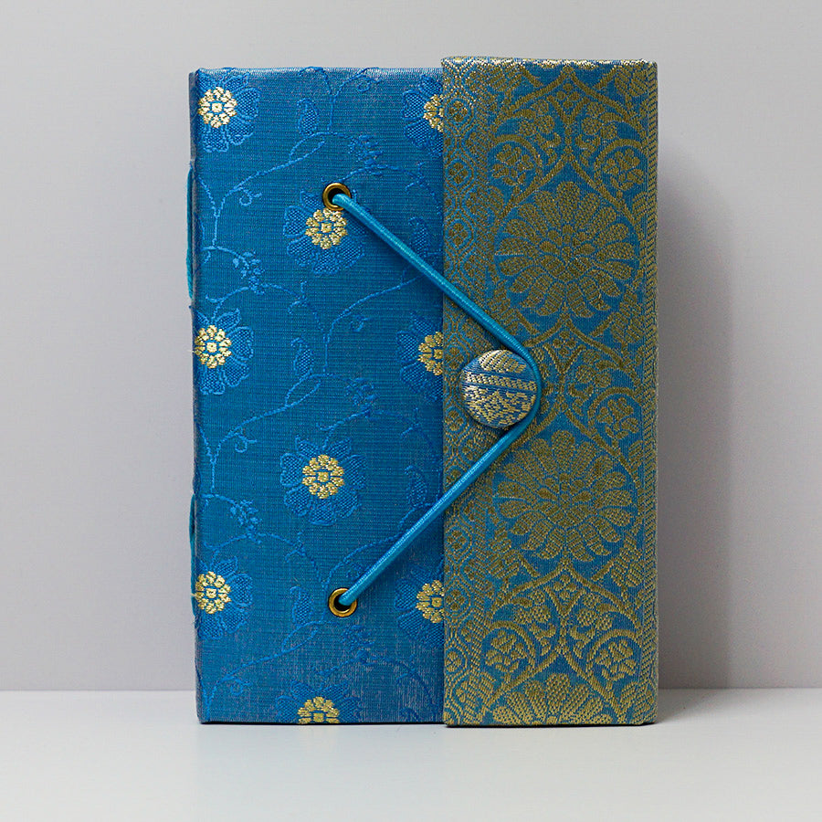 Handmade Sari Journal - Fabric Journal | Medium / Blue