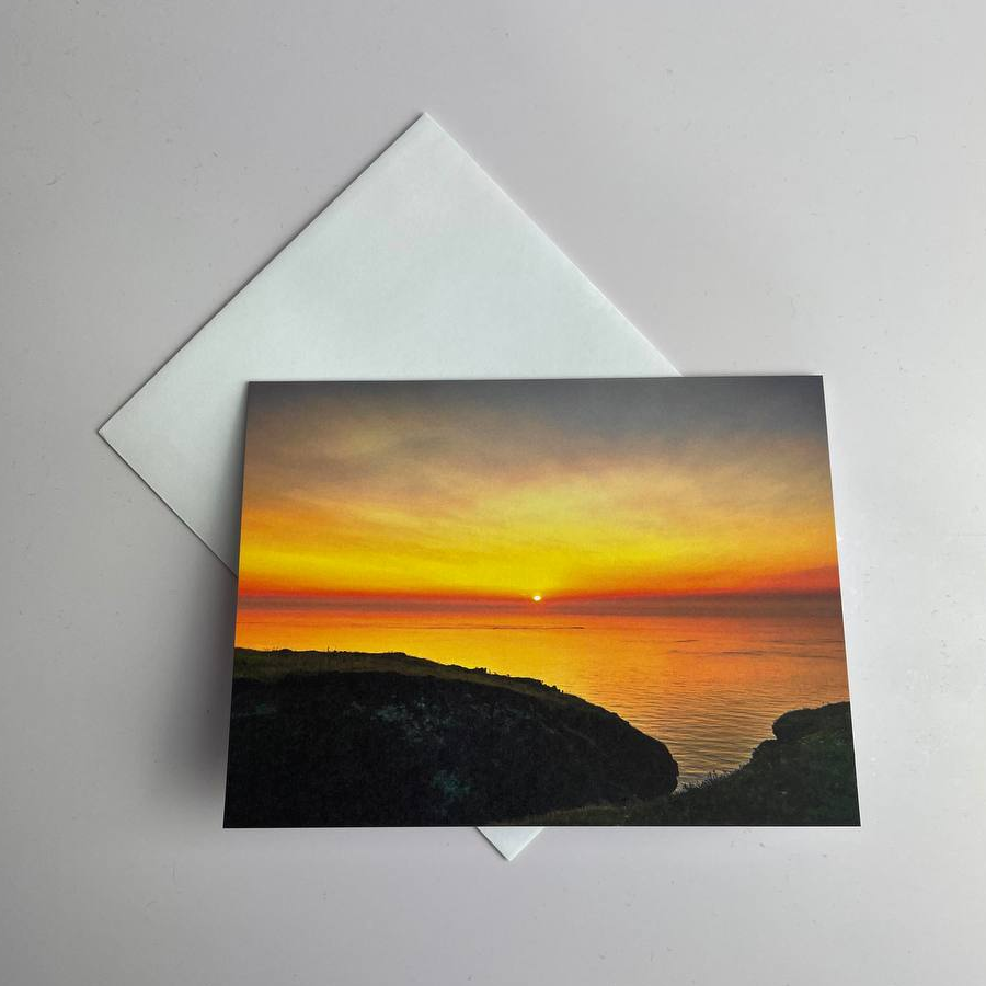 Abereiddi Bay Sunset Greetings Card