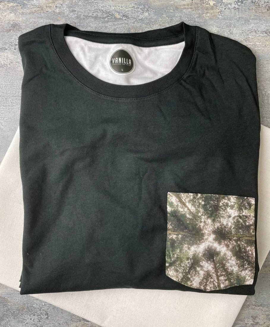Short sleeve Look Up Trees photo pocket T-shirt