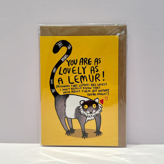 Lovely as a Lemur - Greetings Card