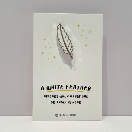 White Feather Remembrance Enamel Pin