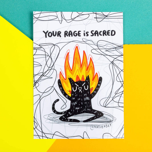 Your Rage Is Sacred Cat A6 Postcard