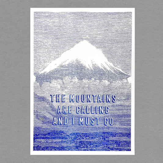 The Mountains Risograph Print. A3. Eco Friendly: Without cello