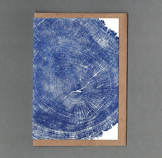 Blue Oak. Letterpress Greeting Card, Eco Friendly: With cello