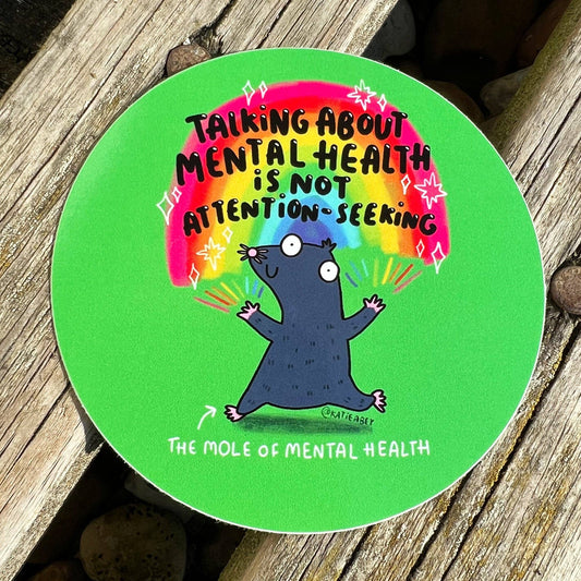 Mental Health Mole Vinyl Stickers