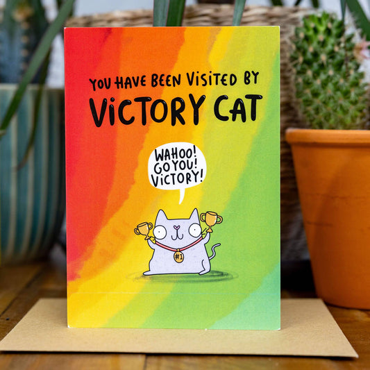 Victory Cat A6 Greeting Card