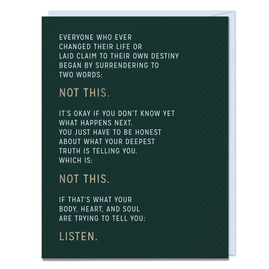 Not This Card Greetings Card