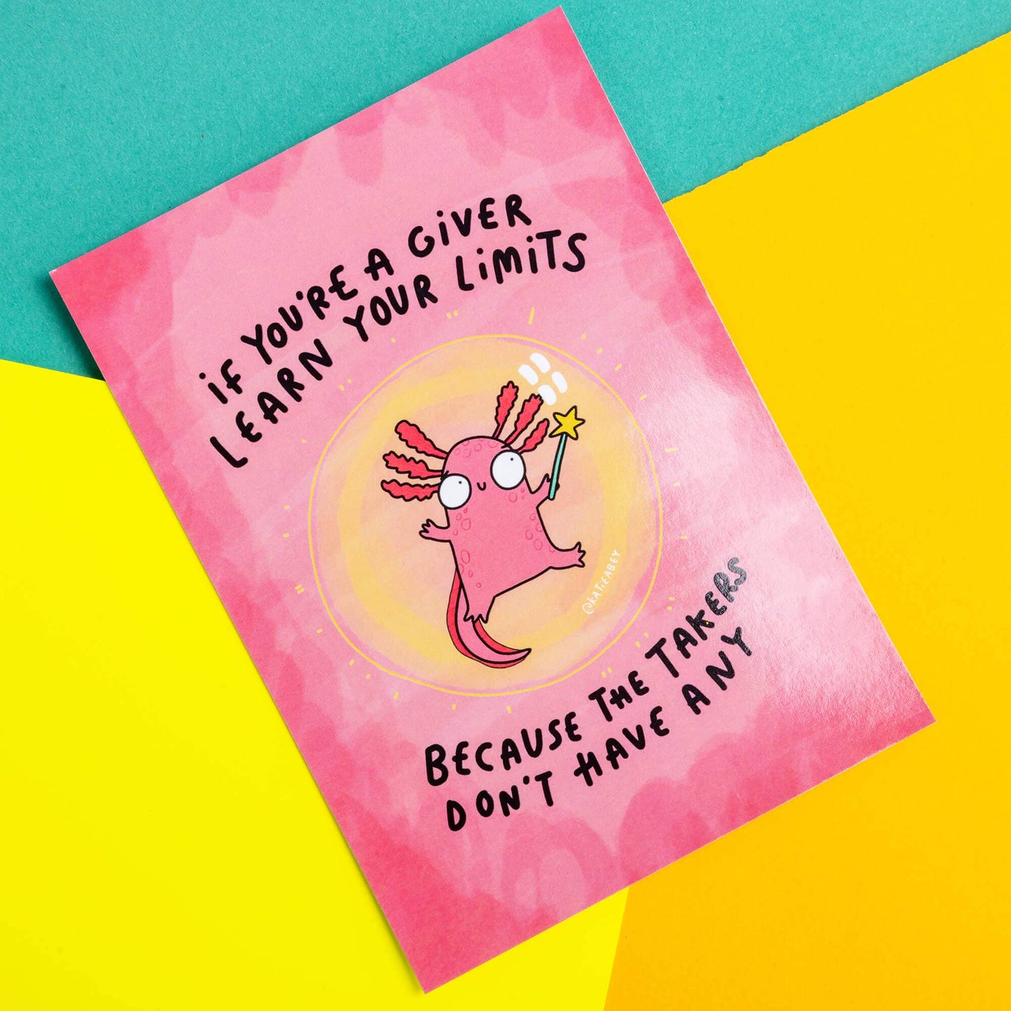 Learn Your Limits Axolotl A6 Postcard