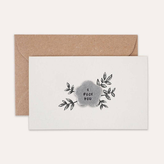 I Pick You Tiny Flower Token Card
