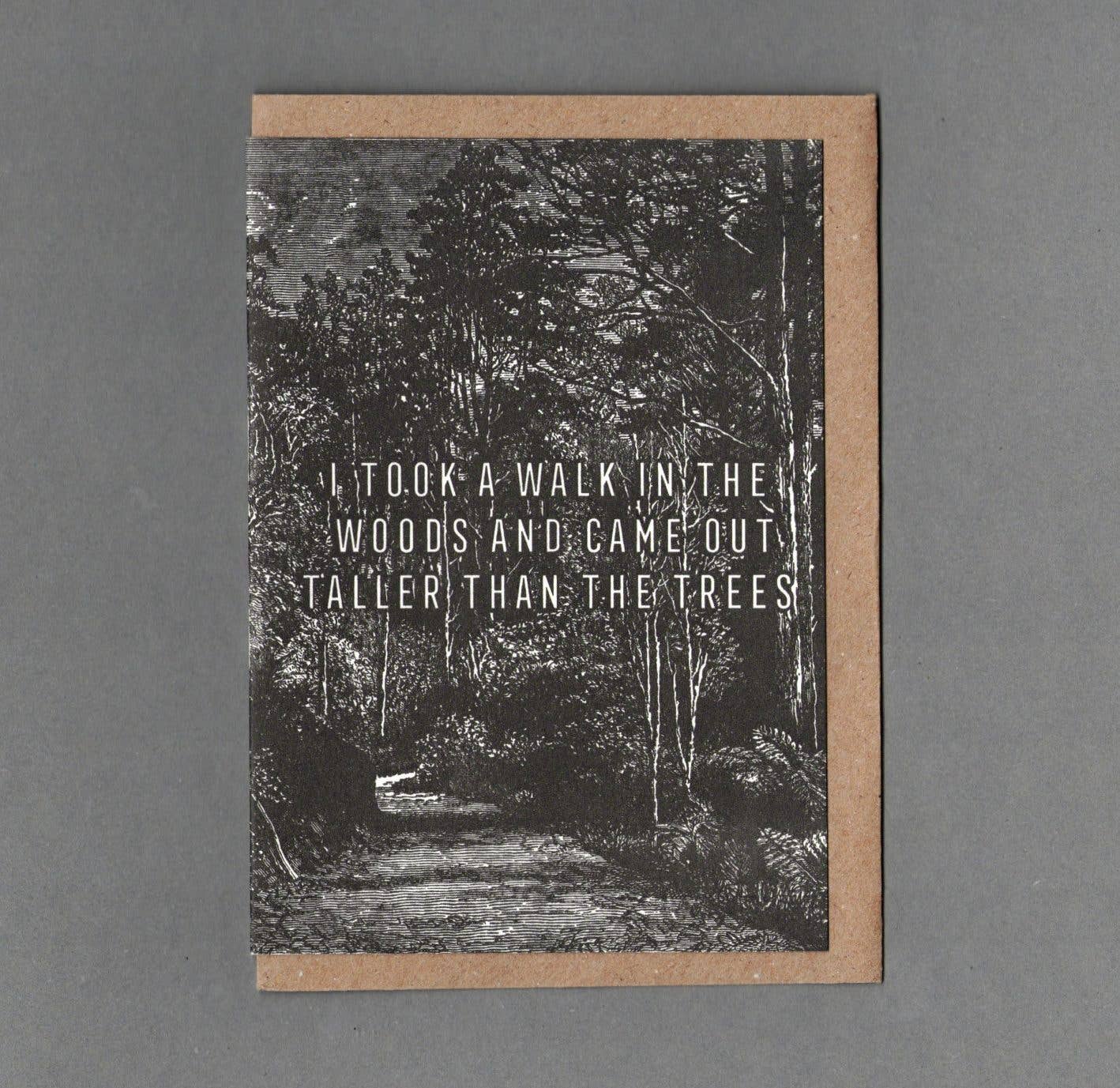 The Woods. Letterpress Greeting Card, Eco Friendly: With cello