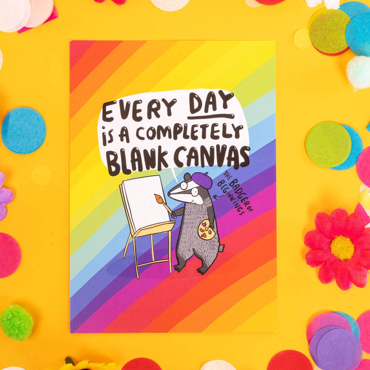 Badger Every Day is a Blank Canvas Postcard