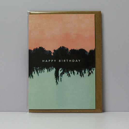 Green + Peach Birthday Card
