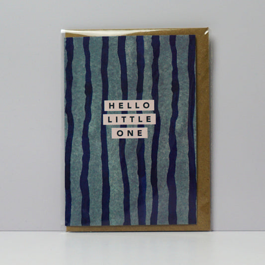 Hello Little One Blue Lines Card