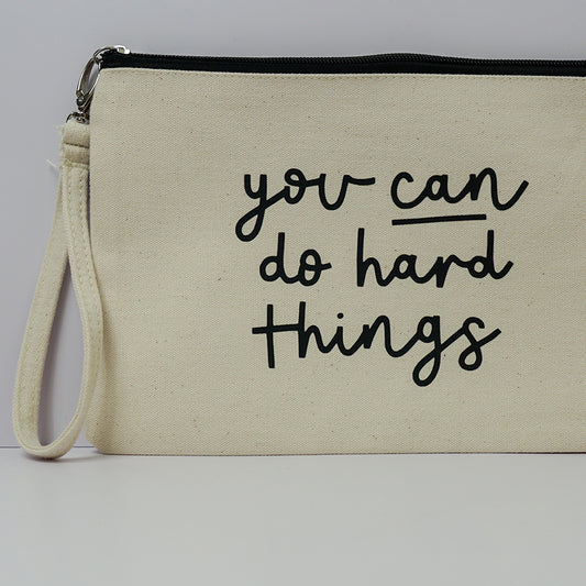 You Can Do Hard Things Canvas Pouch