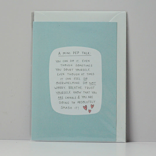 Pep Talk Greetings card