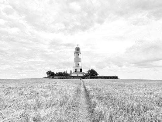 Happisburgh Lighthouse B&W Arty edit print