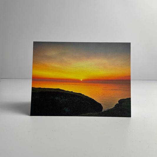 Abereiddi Bay Sunset Greetings Card