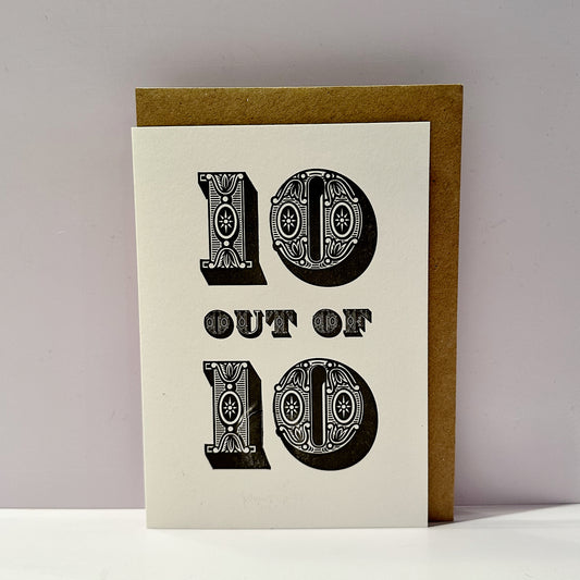 10 out of 10 Greetings Card