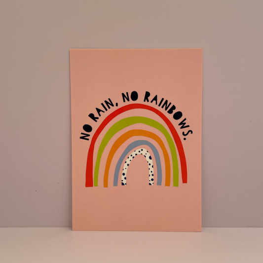 No Rain No Rainbows Postcard
