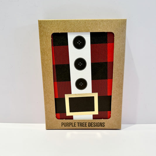 Red and Black Gingham Christmas Card Pack
